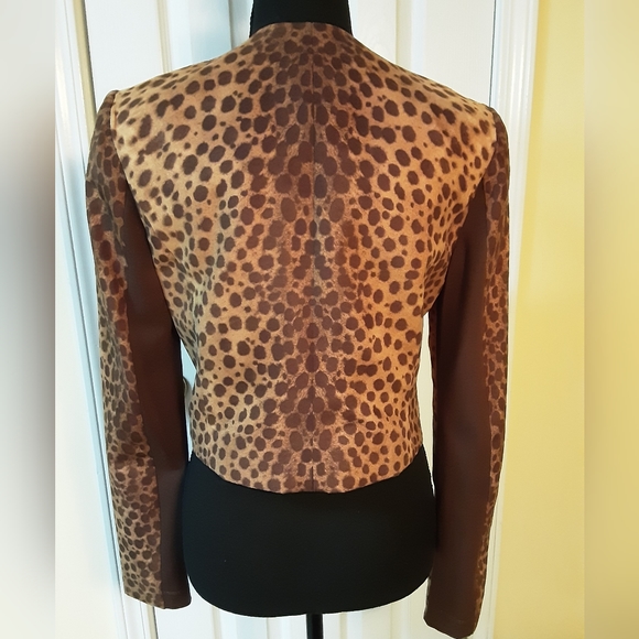 BCBGMaxzaria Animal Print Colorblock Jacket Size Small NWT - Picture 3 of 4